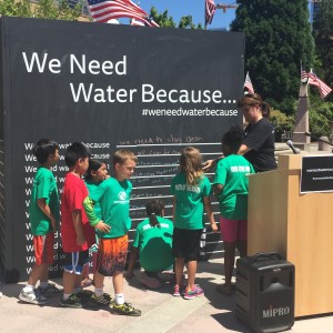 Bellevue Mayor Claudia Balducci unveiled Cascade and its member’s "We Need Water Because…" campaign Wednesday July 1 at the Bellevue Downtown Park, assisted by campers from the Bellevue Boys and Girls Club. Check it out at weneedwaterbecause.org or #weneedwater