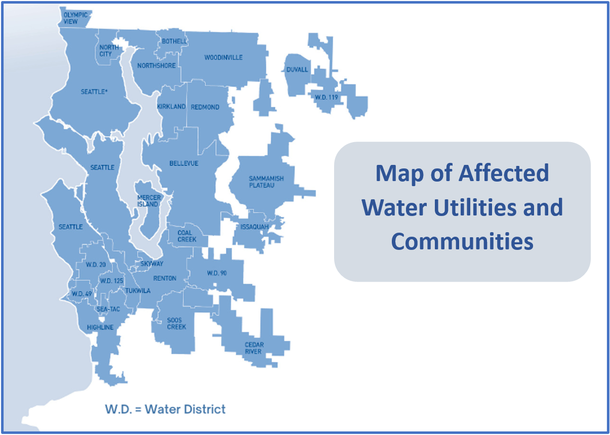 Map of Affected Water Utilities and Communities - Cascade Water